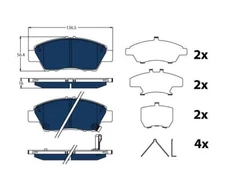 Brake Pad Set, Disc Brake Electric Blue TRW GDB3493BTE