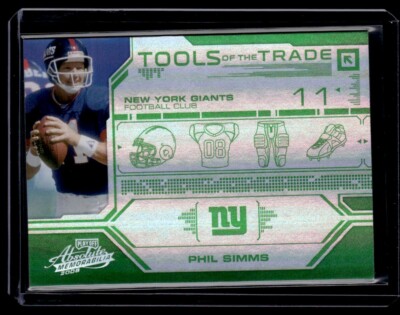 2008 Playoff Absolute Memorabilia Tools of the Trade Green Phil Simms 14/25 New