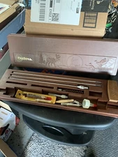 Vintage Outers Gun Cleaning Kit Plastic with Deer/Duck Scene Unsure If Complete