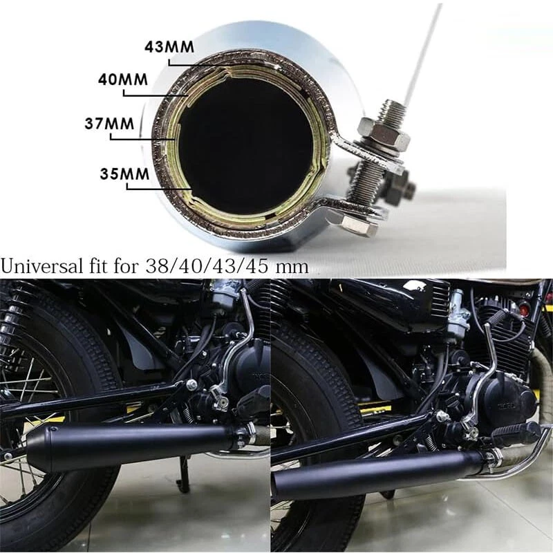 US Universal Motorcycle Exhaust Pipe Muffler Fits for Harley Racer Cafe US - Image 4 of 4