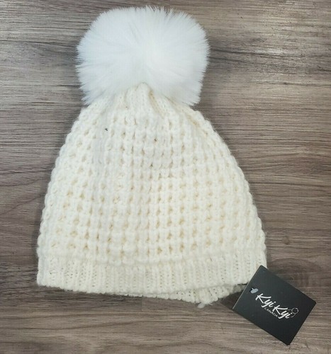 Kyi Kyi Faux Fox Fur Pom Pom Waffle 