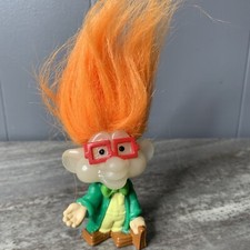1993 Burger King Toy Troll doll Glow in the Dark Orange Hair I.Q Vintage