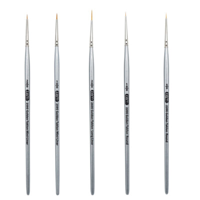AS-36 Golden Taklon Synthetic Mini Detail Brush Set 5 pcs