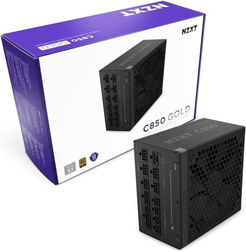 NZXT C850 Gold ATX 3.1 Fully Modular Low Noise PC PSU 850 Watts 80 Plus Gold