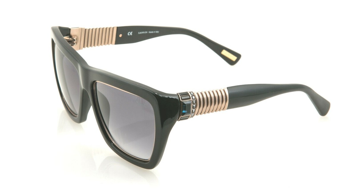 LANVIN SLN557S SLN 557S 700B Black-Gold w/Grey Gradient 