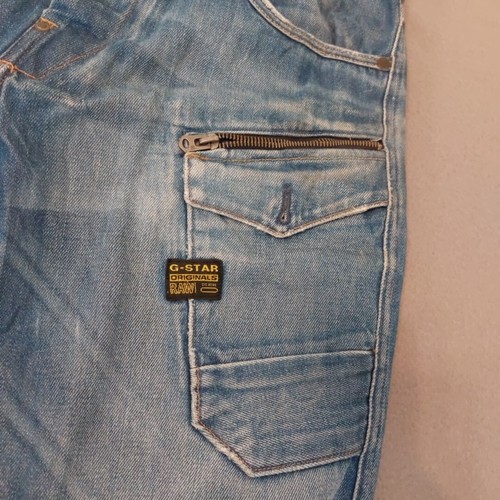 Pantalones de mezclilla G Star Raw Attacc para hombre 34 x 32 rectos desgastados botón mosca azul *DEFECTO* - Imagen 6 de 18