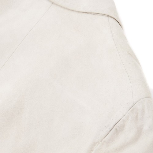 Isaia Light Beige Soft Lamb Suede Leather Blazer Jacket M (Eu 50) NWT Imperfect - Picture 2 of 12