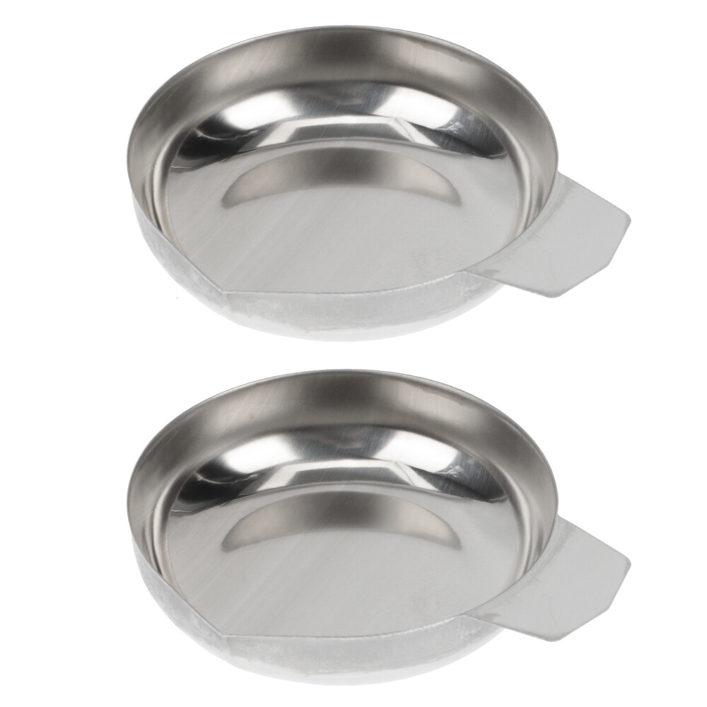 2 Pcs Laboratory Weighing Plate Stainless Steel Pan Practical Tray Mini