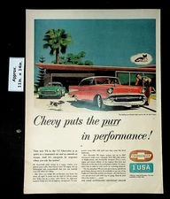 1957 CHEVY puts the purr in Performance! Chevrolet Vintage Print Ad 41366