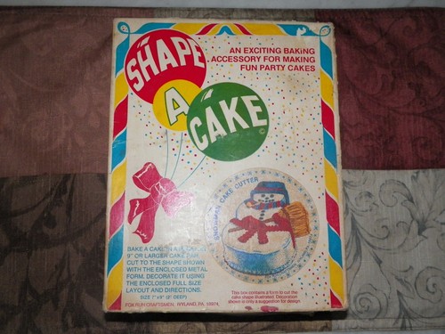 Vintage 9" Shape A Cake Metal Form Snowman Original Box and Instructions Rare - Foto 11 di 11