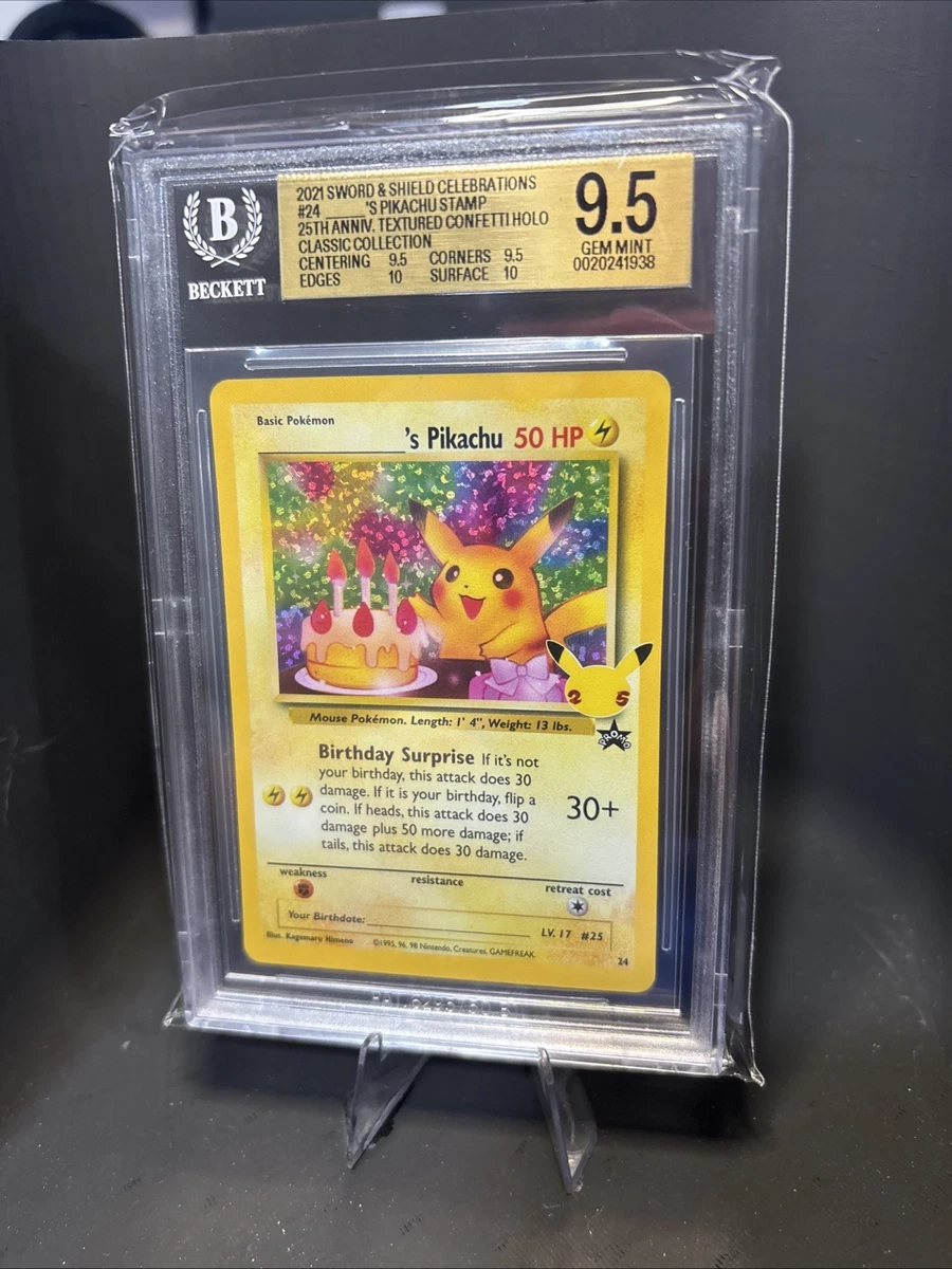 Pokémon Pikachu Grade 9.5 Pokémon TCG Individual Collectible Card