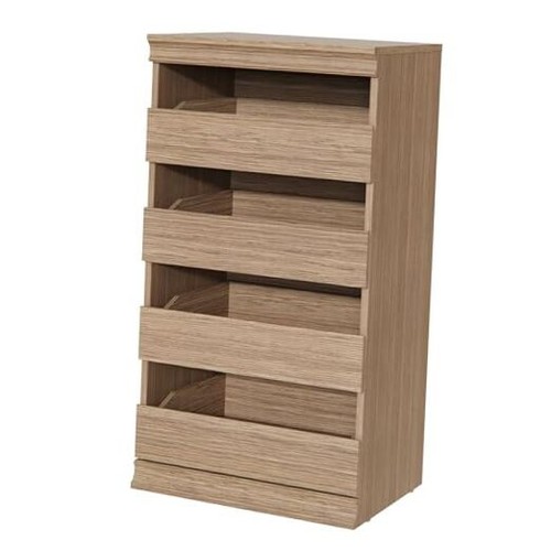 Modular Storage Unit with 4 Drawers, Wood Closet Organizer, Stacking, Full