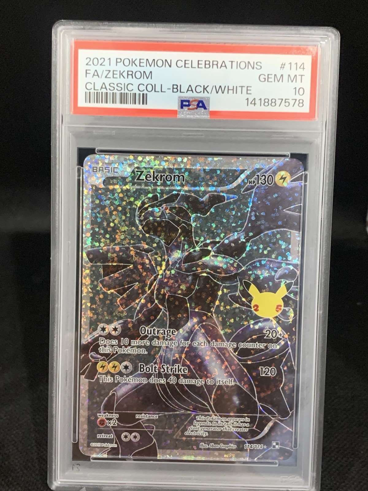 2021 Pokemon Celebrations Zekrom 114/114 Classic Collection: Holo PSA 10