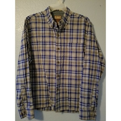 CE SCHMIDT WORKWEAR Shirt Men's Medium Long Sleeve Blue Plaid Button Front