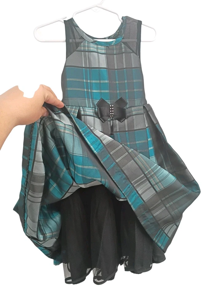 Pippa & Julie Girls Christmas Holiday Party Dress Sleeveless Fit Flare Black 5T - Image 3 of 4