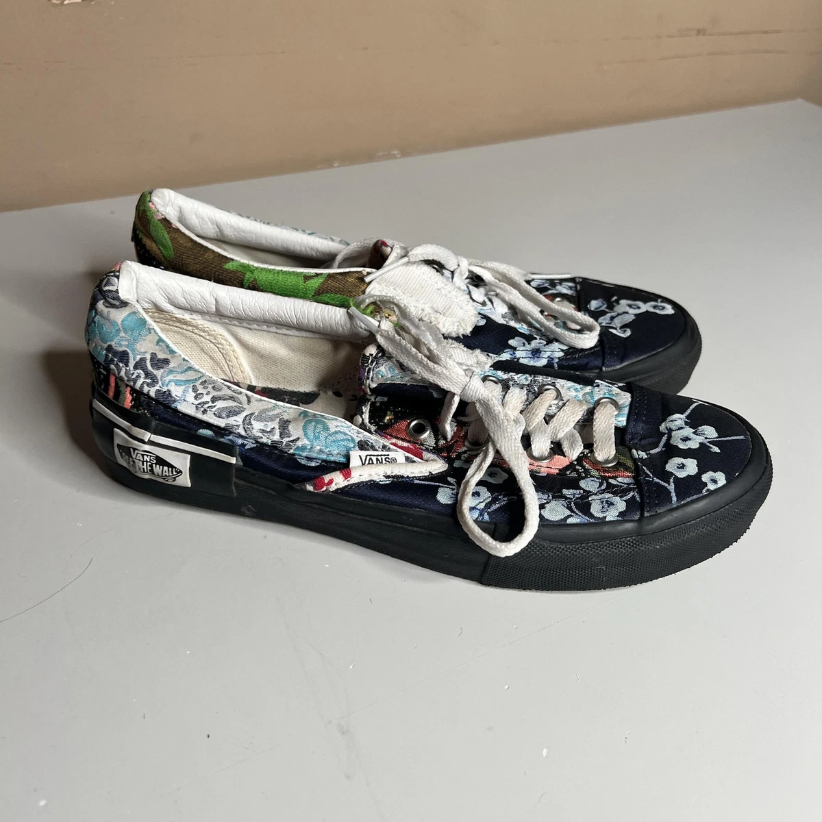 Vans Shoes Mens 6.5 Multicolor Floral Patchwork Canvas Low Top Sneakers‎ Skate Utopia | Vans Old Skool 36 LX Souvenir Warm Browns are now  main image 4