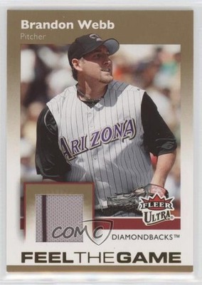 2007 Fleer Ultra Feel The Game Materials Brandon Webb #FG-BW 4at