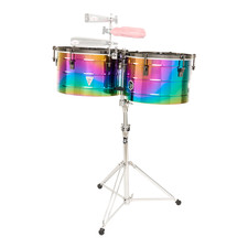 Latin Percussion 15"/16" Tony Succar Thunder Timbales - Rainbow Black Nickel
