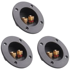 3 Pcs DIY Home Car Stereo 2-Way Speaker Box Terminal Binding Post Round6930