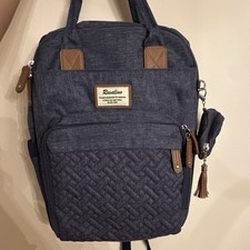 Ruvalino Dark Blue Diaper Bag Backpack with Inner Pockets Changing Pad