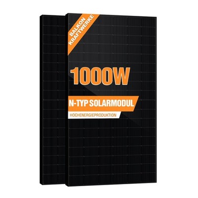 SAKETE Solarpanel 500W, N-Typ Full Black Solarmodul, PV Panel 25 Jahren Garantie