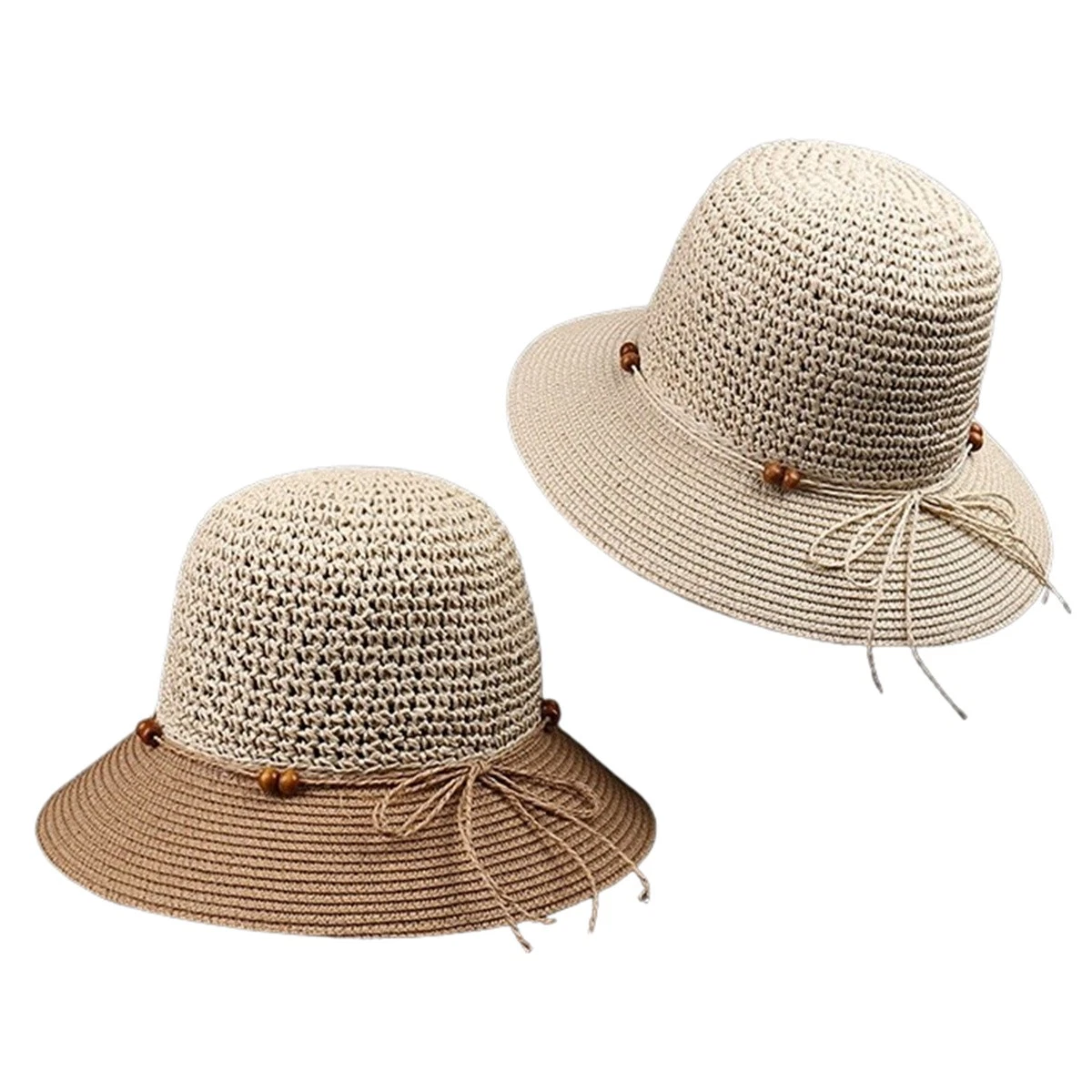 Beach Hat for Women Summer Straw Sun Hat Wide Brim Crochet Hat Travel Bucket Hat