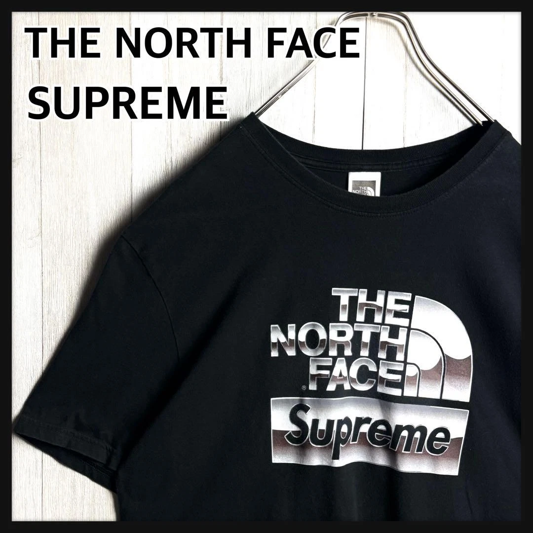 T shirt homme Supreme L Vhtf Collaboration North Face logo métallisé emblématique occasion