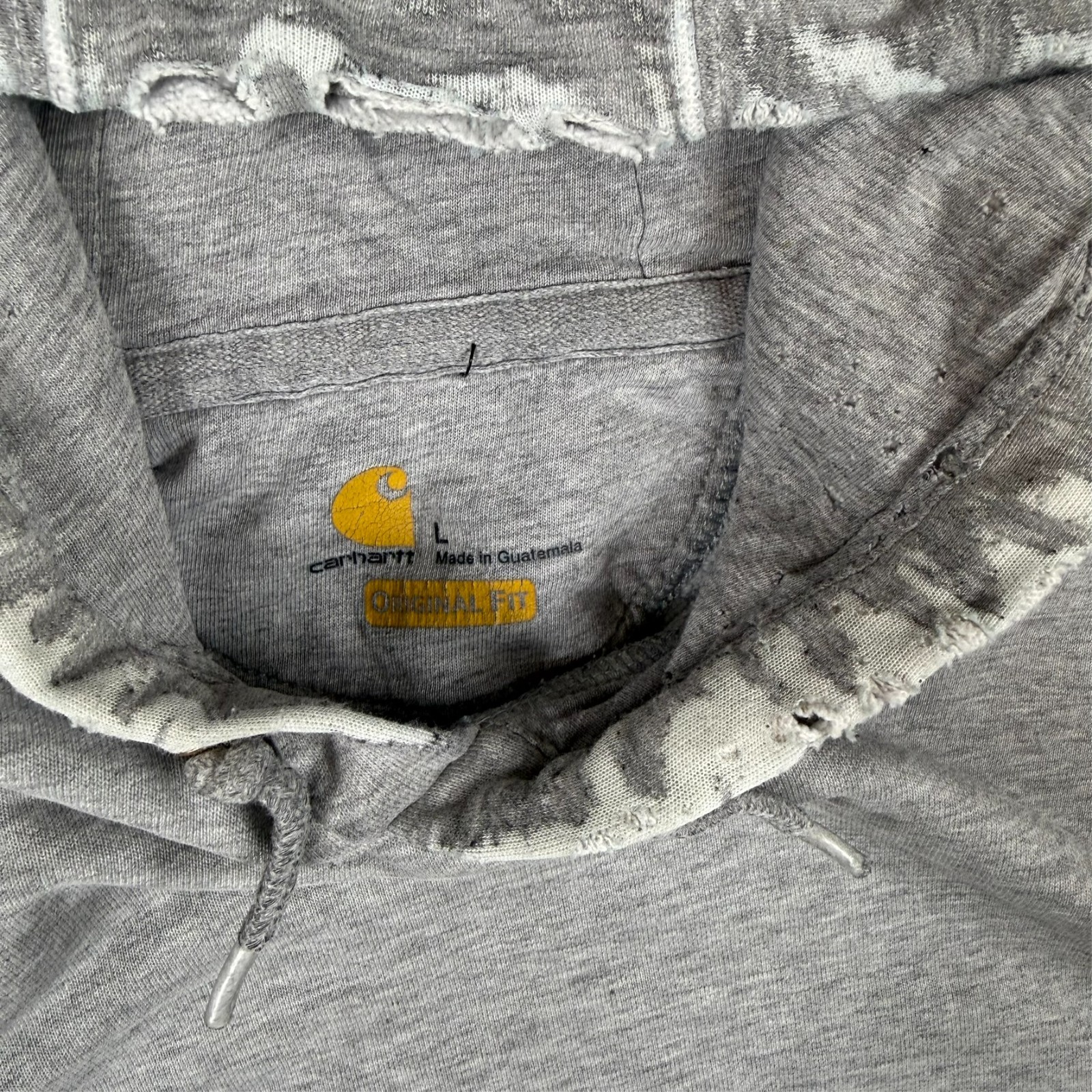 VTG Carhartt 2000's Y2K Grey Heavyweight Oversized Size Large Pullover Hoodie image 6