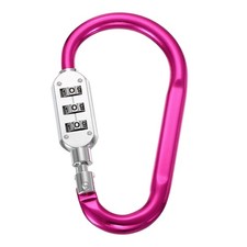 4.3 Inch Length Combination Locks, 3 Dial Digit Combo D-Ring Locking, Rose Red