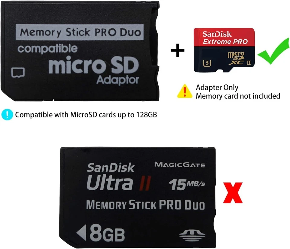Tarjeta de memoria de 32 GB con tarjeta adaptadora MS Pro Duo para cámara PSP Cybershot NUEVA SELLADA Foto 4 de 4