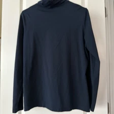 Lands End  Women’s “shaped” Turtleneck Navy Blue XL
