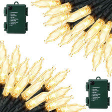 Battery Operated Christmas Lights - 2 Pack Total 33Ft 100Leds Mini String Lights