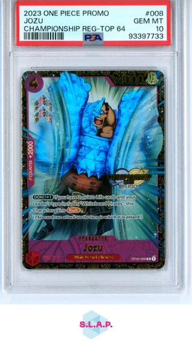 JOZU ONE PIECE OP02-008 2023 CHAMPIONSHIP REG-TOP 64 - ENGLISH PSA 10