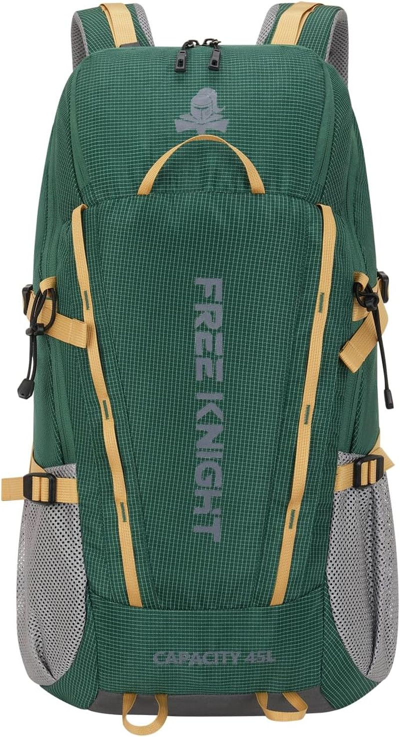 45L Waterproof Hiking Camping Backpack with Rain Cover, Outdoor Sport Travel Bag