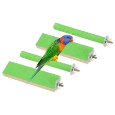 Bird Perch stand Wooden Parrot Perch Toy, Paw Grinding 6 x 1.57 Green, 2 Pcs 