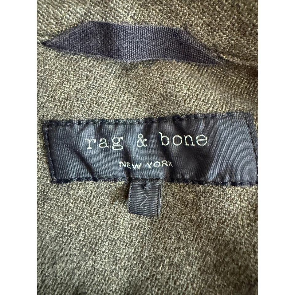 Chaqueta para mujer Rag & Bone verde oliva estilo militar botón delantero talla 2 Foto 4 de 4