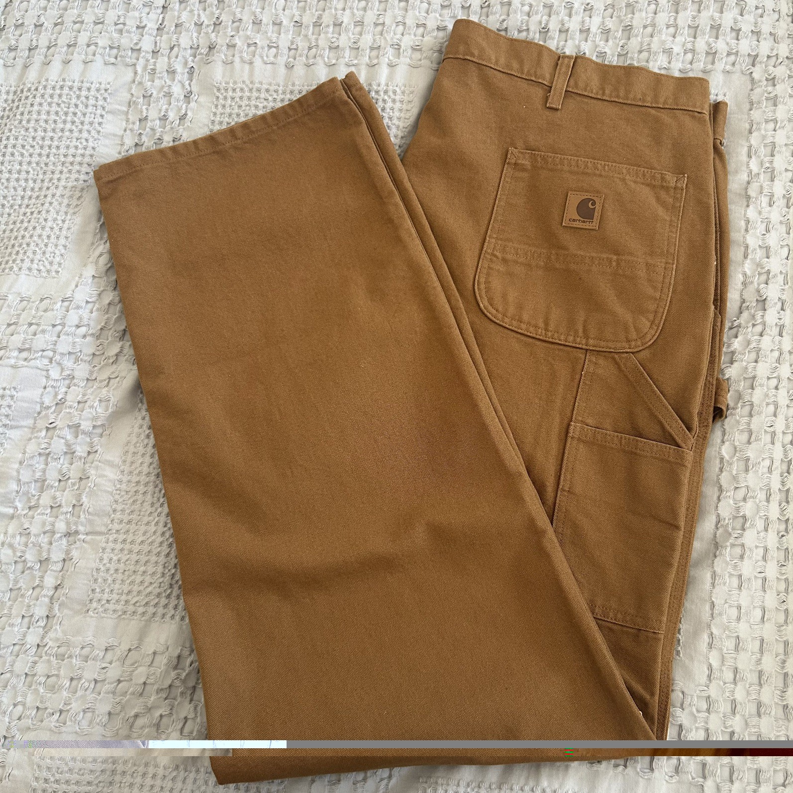 New Carhartt Loose Fit Washed Duck Utility Work Pant NWT 44/36 Brown thumbnail 4