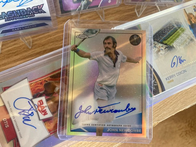 topps John Newcombe Auto /50 On Card Chrome 26 time grand slam winner