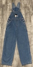 Vintage Mickey Unlimited Denim Overalls Embroidered Sz S Bibs Disney 90s