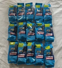 Pack of 15 Gillette Sensor 2 Lubrastrip Pivot Disposable Razors 12 Ct Each