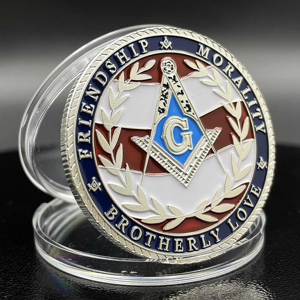Masonic Military Challenge Coin US Army Navy Air Force Veteran Freemason Token