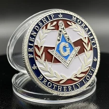 Masonic Military Challenge Coin US Army Navy Air Force Veteran Freemason Token
