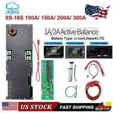 JK Inverter BMS 8-16S 100-300A Lifepo4/Li-ion Energy Storage 1A/2A Balance Lot