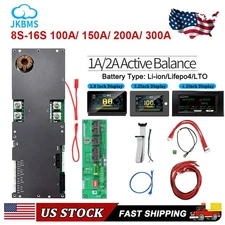 JK Inverter BMS 8-16S 100-300A Lifepo4/Li-ion Energy Storage 1A/2A Balance Lot