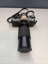 Vtg Canon AE-1 Program 35mm SLR Camera w/ Vivitar 70-210mm 1:4.5 Lens Untested