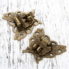 Useful Style 2pcs Decorative Butterfly Jewelry Box Clasp Hasps Latch Screws
