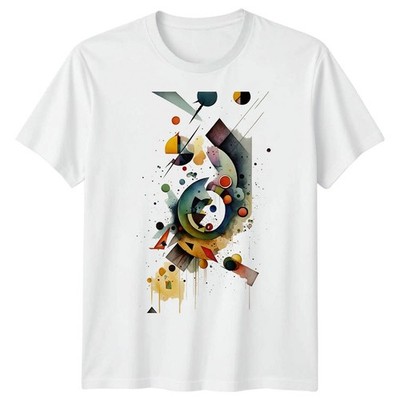 Abstraktes geometrisches Aquarell Kunst Herren T-Shirt dynamisches Design