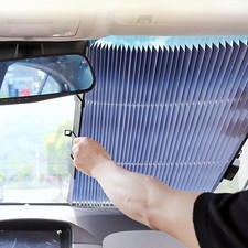Car Front/Rear Shades   Retractable, Summer UV Windshield Curtains