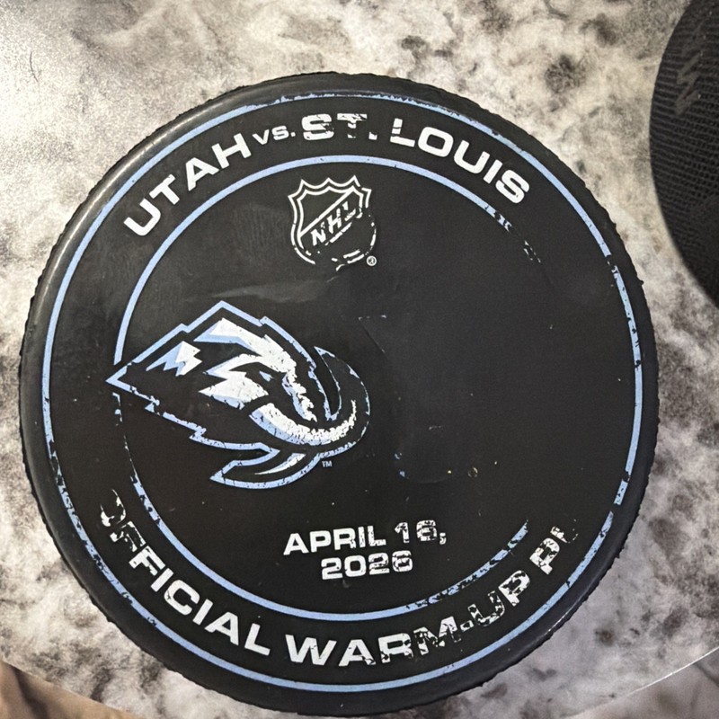 Utah Mammoth V St Louis Blues Warm up Puck April 16 2026 