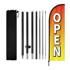 Wodicy Open Feather Flag 8.2Ft Open Flag For Business Aluminum Pole And Ground
